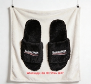 Balenciaga Slipper Print Fleece Throw Blanket BA442